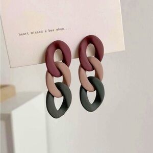 Chain Design Drop Earrings | Long Earrings | trendy earrings | minimal earrings